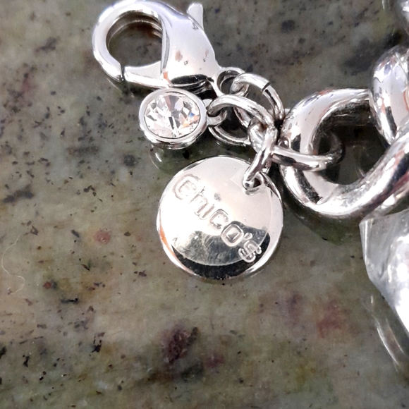 Chico's Puffy Heart & Crystal Charm Bracelet - Picture 6 of 7